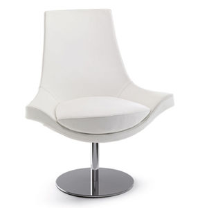chaise contemporaine / tapissée / pivotante / piètement central