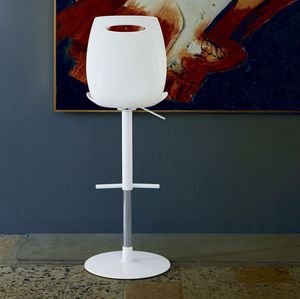 chaise de bar contemporaine / avec repose-pieds / piètement central / pivotante