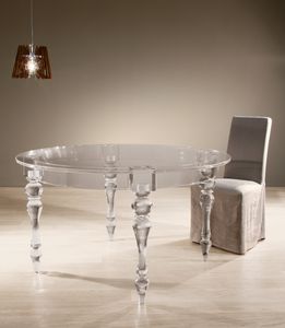table de style / en méthacrylate / avec piètement en PMMA / rectangulaire
