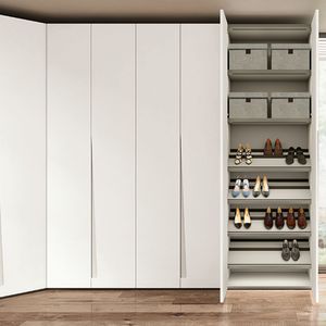 armoire d'angle / contemporaine / en mélaminé / à porte battante