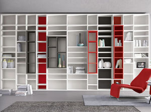 bibliothèque contemporaine / en bois laqué