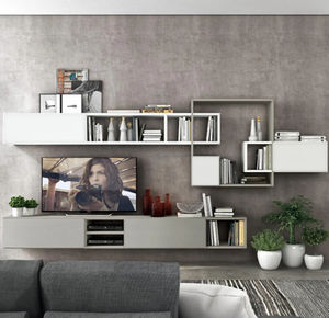 ensemble TV mural contemporain