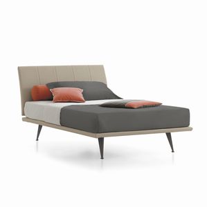 lit double / simple / contemporain / tapissé