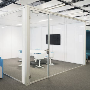 cloison amovible / en verre / en aluminium / pour open space