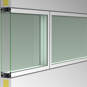 cloison fixe / en verre / en aluminium / pour open space