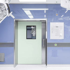 cloison fixe / en verre / en aluminium / pour salle blanche
