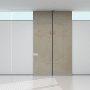 porte d'intérieure / coulissante / en verre / en acier