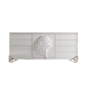 commode contemporaine / en bois laqué / blanche