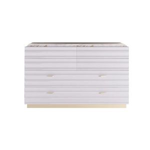 commode contemporaine / en bois laqué / blanche