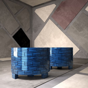 buffet design original / en bois laqué / par Ferruccio Laviani / marron
