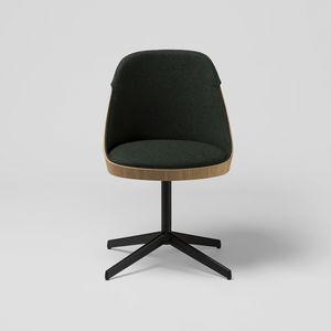 chaise contemporaine / pivotante / avec accoudoirs / tapissée