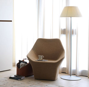 fauteuil visiteur contemporain / en tissu / en cuir / noir