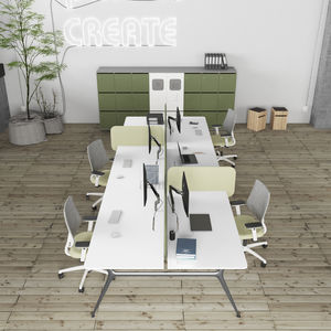 bureau pour open space / en MDF / en stratifié / en verre