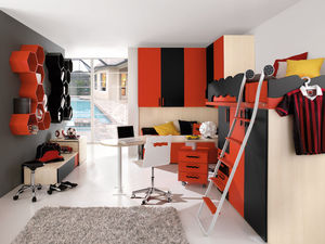 chambre d'enfant rouge 1