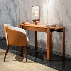 coiffeuse contemporaine / en bois / en cuir / monoplace