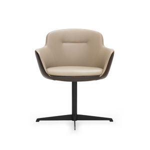 chaise visiteur contemporaine / pivotante / avec accoudoirs / tapissée