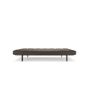 lit de jour contemporain / en cuir / en bois massif / d'intérieur