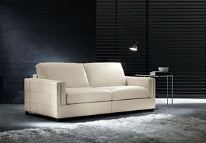 canapé lit / contemporain / en cuir / 2 places