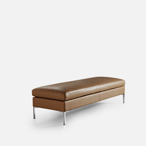 pouf contemporain / en tissu / en cuir / en métal
