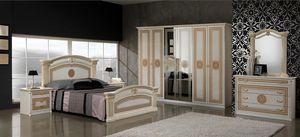armoire classique / en bois / à porte battante / avec miroir