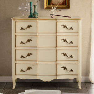 commode classique / en bois laqué / beige