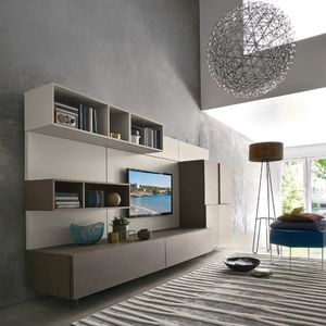 ensemble TV mural contemporain