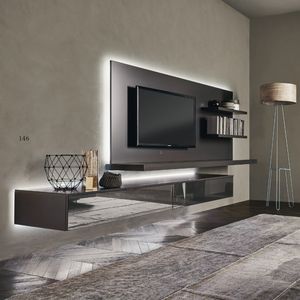ensemble TV mural contemporain