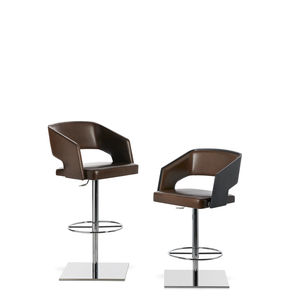 chaise de bar contemporaine / tapissée / avec repose-pieds / avec accoudoirs