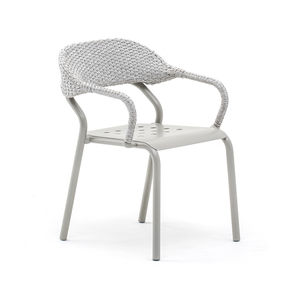 chaise de salle à manger contemporaine / avec accoudoirs / en aluminium / de jardin