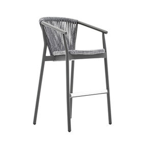 chaise de bar contemporaine / avec repose-pieds / avec accoudoirs / en aluminium