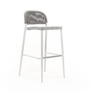 chaise de bar contemporaine / avec repose-pieds / empilable / en aluminium