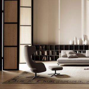 fauteuil contemporain / en tissu / en cuir / en métal