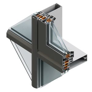 mur-rideau ossature autoportante / en aluminium et en verre / transparent