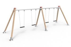 balançoire en bois / pour parc de jeux / multiple