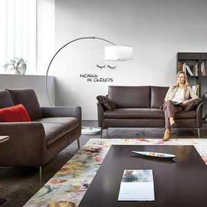 canapé d'angle / contemporain / en tissu / en cuir
