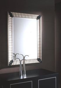 miroir mural / contemporain / rectangulaire / argenté