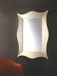 miroir mural / contemporain / rectangulaire / doré