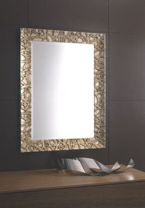 miroir mural / contemporain / rectangulaire / en bois