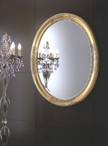 miroir mural / de style / ovale / doré