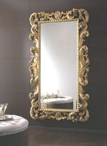 miroir mural / de style / rectangulaire / doré