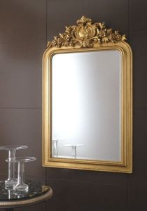 miroir mural / de style / rectangulaire / doré