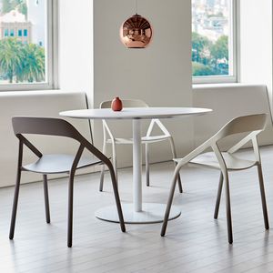 chaise visiteur contemporaine / empilable / en fibre de carbone / blanche