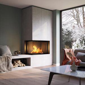 insert de cheminée à bois / d'angle