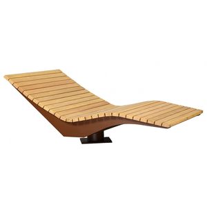bain de soleil contemporain / en bois de feuillus / en acier galvanisé / en tôle d'acier