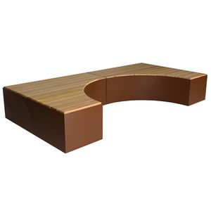 banc public / contemporain / en bois de feuillus / en métal