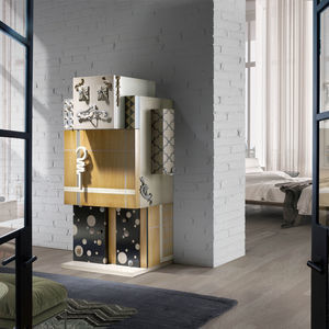 meuble d'entrée contemporain / en bois / avec rangement / sur mesure