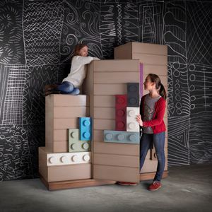 armoire contemporaine / en bois / à porte battante / pour enfant