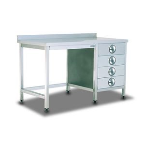 Table inox centrale et plan de travail inox pour boulangerie et