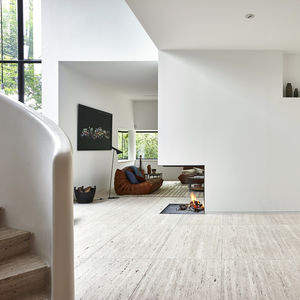 cheminée à bois / contemporaine / à foyer ouvert / à 3 faces
