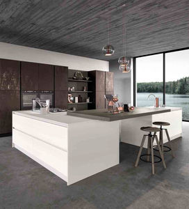 cuisine contemporaine / en bois laqué / en verre laqué / en Corian®